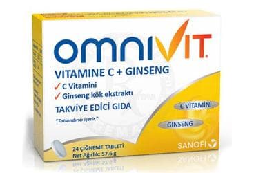 OMNIVIT VITAMIN C GINSENG CIGNEME TABLET 24 tablet İlaç Görseli