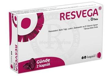 RESVEGA RESVERATROL, BALIK YAGI, LUTEIN, ZEAKSANTIN VE D VITAMINI ICEREN TAKVIYE EDICI GIDA 60 kapsül İlaç Görseli