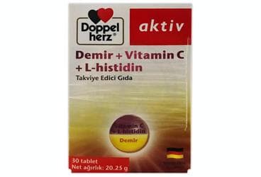 DOPPELHERZ DEMIR, VITAMIN C, L-HISTIDIN TABLET 30 tablet İlaç Görseli