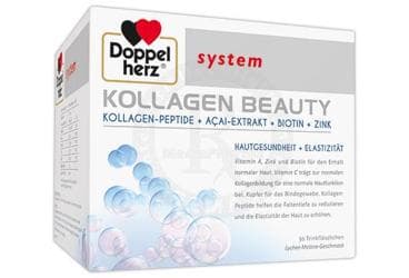 DOPPELHERZ KOLLAGEN BEAUTY KOLLAGEN-PEPTIDE, ACAI EXTRAKT, BIOTIN VE CINKO ICEREN TAKVIYE EDICI GIDA 30x25 ml flakon İlaç Görseli