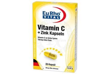 EURHO VITAL VITAMIN C ZINK KAPSELN 20 kapsül İlaç Görseli