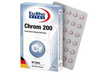 EURHO VITAL CHROM 200 KROM ICEREN TAKVIYE EDICI GIDA 90 tablet İlaç Görseli