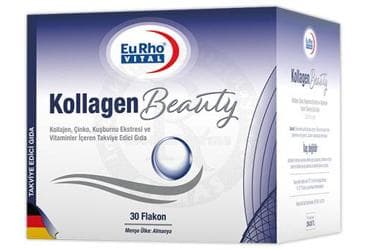 EURHO VITAL KOLLAGEN BEAUTY KOLLAJEN, CINKO, KUSBURNU EKSTRESI VE VITAMINLER ICEREN TAKVIYE EDICI GIDA 30 flakon İlaç Görseli