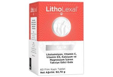LITHOLEXAL RESP LITOTAMNIYON, VITAMIN C, VITAMIN D3, KALSIYUM VE MAGNEZYUM ICEREN TAKVIYE EDICI GIDA 60 tablet İlaç Görseli