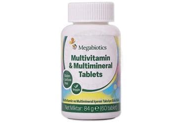 MEGABIOTICS MUTLIVITAMIN & MULTIMINERAL TABLET TAKVIYE EDICI GIDA 60 tablet İlaç Görseli
