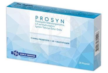 PROSYN KAPSUL PROBIYOTIK MIKROORGANIZMA, LIF VE MULTIVITAMIN ICEREN TAKVIYE EDICI GIDA 20 kapsül İlaç Görseli