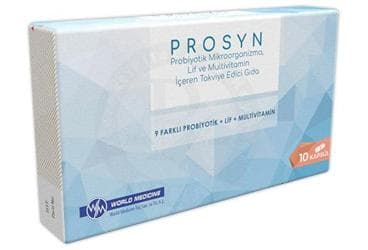 PROSYN PROBIYOTIK MIKROORGANIZMA, LIF VE MULTIVITAMIN ICEREN TAKVIYE EDICI GIDA KAPSUL 10 kapsül İlaç Görseli