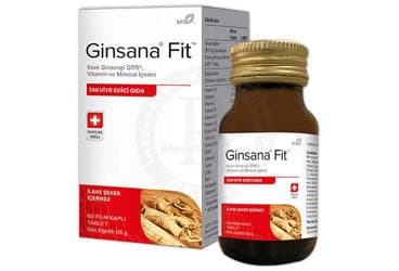 GINSANA FIT KORE GINSENGI G115, VITAMIN VE MINERAL ICEREN TAKVIYE EDICI GIDA 60 tablet İlaç Görseli