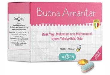 BUONA AMANTAR BALIK YAGI, MULTIVITAMIN VE MULTIMINERAL ICEREN TAKVIYE EDICI GIDA 20 tablet + 20 kapsül İlaç Görseli