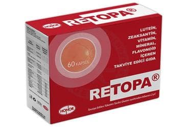 RETOPA LUTEIN, CAM KABUGU, UZUM CEKIRDEGI, YESIL CAY EKSTRATLARI, VITAMIN VE MINERAL KAPSUL 60 kapsül İlaç Görseli