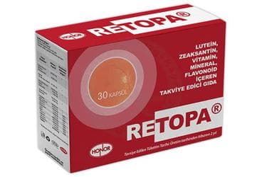 RETOPA LUTEIN, CAM KABUGU, UZUM CEKIRDEGI, YESIL CAY EKSTRATLARI, VITAMIN VE MINERAL KAPSUL 30 kapsül İlaç Görseli