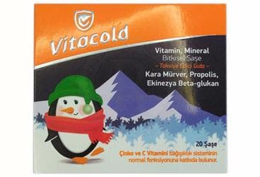 VITACOLD KARA MURVER, PROPOLIS, EKINEZYA, BETA GLUKAN ICEREN SASE 20 saşe İlaç Görseli
