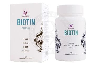 VITISFERA BIOTIN TAKVIYE EDICI GIDA TABLET 5000 mcg 60 tablet İlaç Görseli