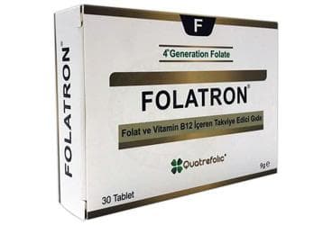 FOLATRON FOLAT VE VITAMIN B12 ICEREN TAKVIYE EDICI GIDA 30 tablet İlaç Görseli
