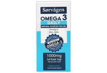 SORVAGEN OMEGA 3 DAILY NATURAL SOURCED FISH OIL 1000 mg 50 kapsül İlaç Görseli