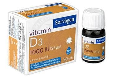 SORVAGEN VITAMIN D3 TAKVIYE EDICI GIDA 1000 IU 20 ml şişe İlaç Görseli