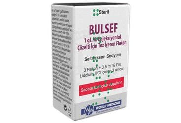 BULSEF 1 G I.M. ENJEKSIYONLUK COZELTI ICIN TOZ ICEREN FLAKON (3 FLAKON + 3 AMPUL) İlaç Görseli