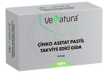 VENATURA CINKO ASETAT PASTIL TAKVIYE EDICI GIDA 30 pastil İlaç Görseli