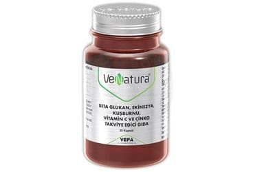 VENATURA BETA GLUKAN, EKINEZYA, KUSBURNU, VITAMIN C VE CINKO ICEREN TAKVIYE EDICI GIDA 30 kapsül İlaç Görseli