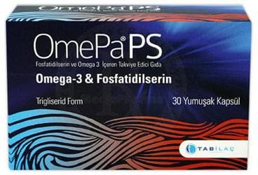 OMEPA PS OMEGA-3 VE FOSFATIDILSERIN ICEREN TAKVIYE EDICI GIDA 30 kapsül İlaç Görseli