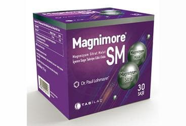 MAGNIMORE SM MAGNEZYUM SITRAT MALAT ICEREN SASE TAKVIYE EDICI GIDA 30 saşe İlaç Görseli