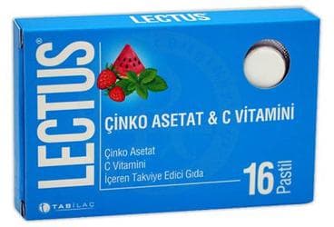 LECTUS CINKO ASETAT & C VITAMINI ICEREN PASTIL 16 pastil İlaç Görseli