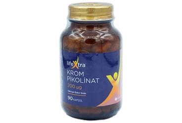 LIFEXTRA KROM PIKOLINAT ICEREN KAPSUL TAKVIYE EDICI GIDA 200 mcg 90 kapsül İlaç Görseli