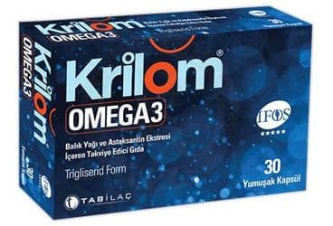 KRILOM OMEGA3, BALIK YAGI VE ASTAKSANTIN EKSTRESI ICEREN TAKVIYE EDICI GIDA YUMUSAK KAPSUL 30 kapsül İlaç Görseli