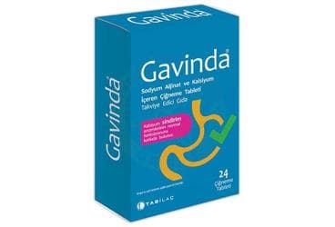 GAVINDA SODYUM ALJINAT VE KALSIYUM ICEREN CIGNEME TABLETI 24 tablet İlaç Görseli