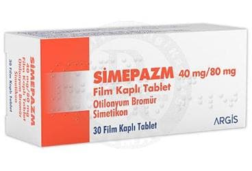 SIMEPAZM 40 MG/80 MG FILM KAPLI TABLET (30 TABLET) İlaç Görseli