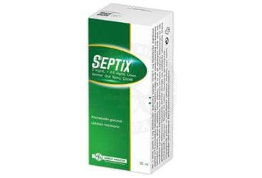 SEPTIX 2 MG/ML + 0,5 MG/ML LIMON AROMALI ORAL SPREY, COZELTI (30 ML) İlaç Görseli