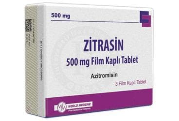 ZITRASIN 500 MG FILM KAPLI TABLET (3 TABLET) İlaç Görseli