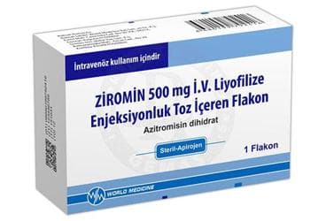 ZITRASIN 500 MG I.V. ENJEKSIYONLUKCOZELTI HAZIRLAMAK ICIN LIYOFILIZE TOZ (1 FLAKON) İlaç Görseli