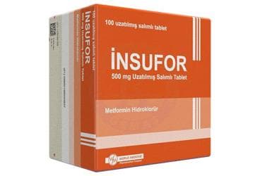 INSUFOR 500 XR MG FILM TABLET (100 TABLET) İlaç Görseli