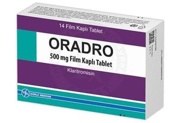 ORADRO 500 MG FILM TABLET (14 TABLET) İlaç Görseli