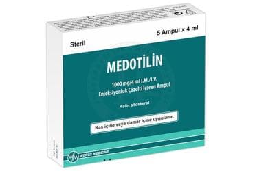 MEDOTILIN 1000 MG/4 ML IM/IV ENJEKSIYONLUK COZELTI ICEREN 5 AMPUL İlaç Görseli