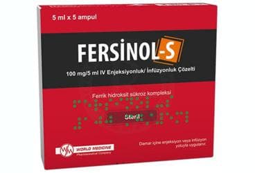 FERSINOL-S 100 MG/5 ML IV ENJEKSIYONLUK/ INFUZYONLUK
ÇOZELTI İlaç Görseli