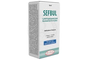 SEFBUL 1 G IM/IV ENJEKSIYONLUK COZELTIHAZIRLAMAK ICIN TOZ VE COZUCU (1 ADET) İlaç Görseli