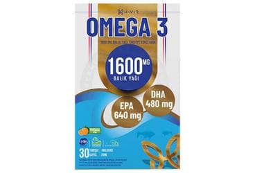 HAVER OMEGA 3 1600 BALIK YAGI ICEREN TAKVIYE EDICI GIDA 30 kapsül İlaç Görseli