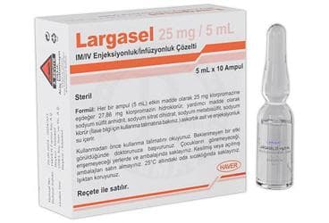 LARGASEL 25 MG/5 ML I.M./I.V. ENJEKSIYONLUK/INFUZYONLUK COZELTI (10 AMPUL) İlaç Görseli