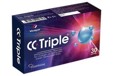 CC TRIPLE METILSULFONILMETAN, AKGUNLUK, TIP II KOLLAJEN VE DEVIL'S CLAW ICEREN TAKVIYE EDICI GIDA 30 kapsül İlaç Görseli
