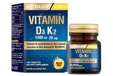 NUTRAXIN VITAMIN D3K2 ICEREN TAKVIYE EDICI GIDA TABLET 120 tablet İlaç Görseli