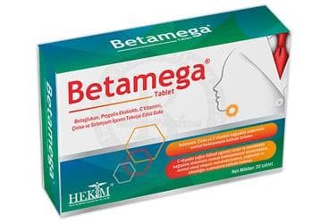 BETAMEGA BETAGLUKAN PROPOLIS EKSTRATI C VITAMINI CINKO VE SELENYUM ICEREN TABLET 30 tablet İlaç Görseli