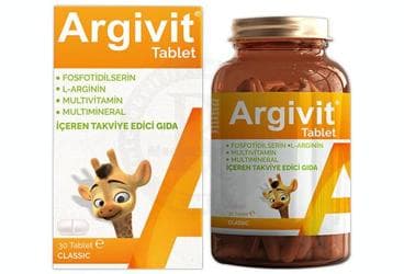 ARGIVIT CLASSIC FOSFOTIDILSERIN, L-ARGININ, MULTIVITAMIN VE MULTIMINERAL ICEREN TAKVIYE EDICI GIDA 30 tablet İlaç Görseli