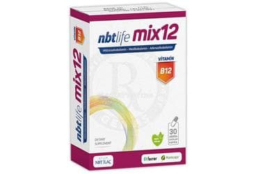 NBTLIFE MIX12 AGIZDA DAGILAN KAPSUL HIDROKSOKOBALAMIN, METILKOBALAMIN, ADENOZILKOBALAMIN ICEREN TAKVIYE EDICI GIDA 30 kapsül İlaç Görseli
