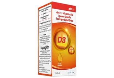 NBTLIFE VITAMIN D3 ICEREN DAMLA TAKVIYE EDICI GIDA 20 ml şişe İlaç Görseli