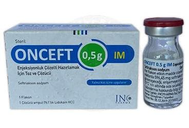 ONCEFT 0,5 G IM ENJKESIYONLUK COZELTI HAZIRLAMAK ICIN TOZ VE COZUCU (1 FLAKON) İlaç Görseli
