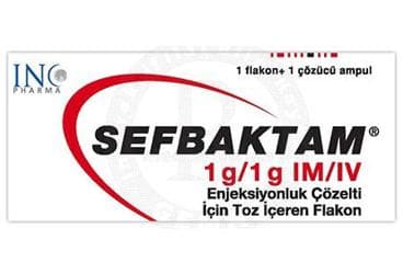 SEFBAKTAM 1G/1G IM/IV ENJEKSIYONLUK COZELTI ICIN TOZ ICEREN FLAKON (1 ADET FLAKON+COZUCU) İlaç Görseli