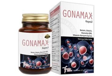 GONAMAX BETAIN, SISTEIN, KOENZIM Q10, VITAMIN KARISIMI ICEREN KAPSUL 30 kapsül İlaç Görseli