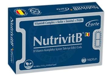 NUTRIVITB FORTE B VITAMIN KOMPLEKSI ICEREN TAKVIYE EDICI GIDA 30 kapsül İlaç Görseli